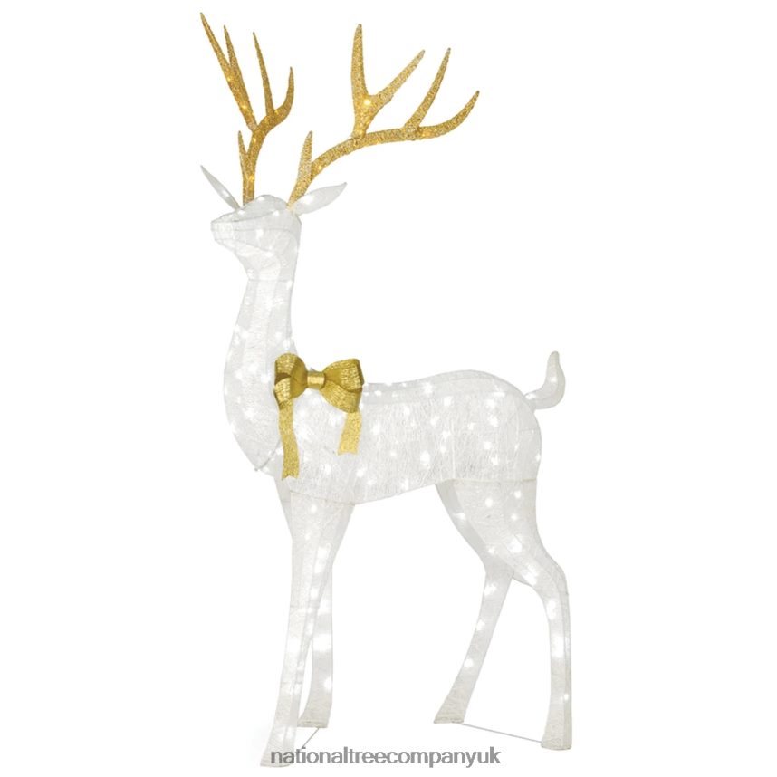 decoration | National Tree Company 86 Pre-lit Crystal White Standing Buck F2L4F605